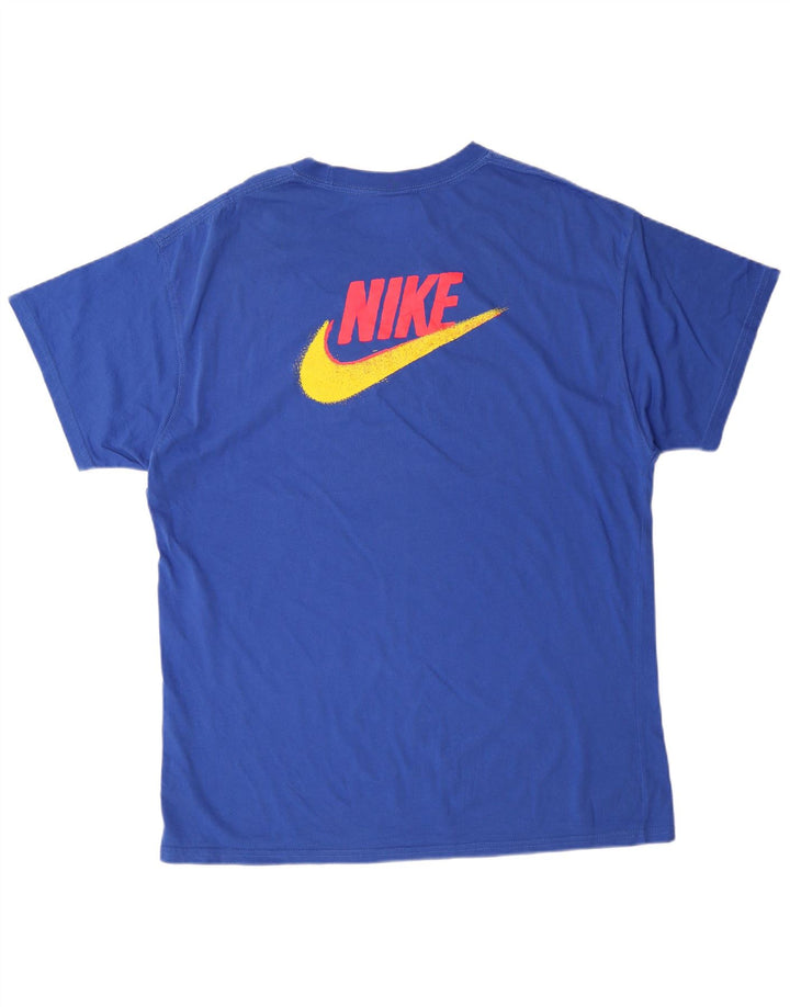 NIKE Mens Graphic T-Shirt Top Large Blue Cotton