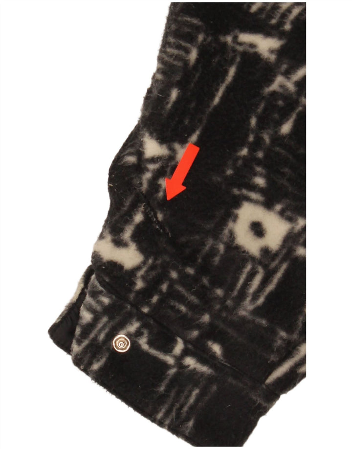 Invicta Mens Fleece Jacket UK 38 Medium Black Geometric Polyester