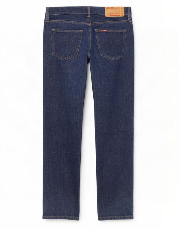 Carrera Mens 700 egyenes farmer W36 L33 sötétkék pamut