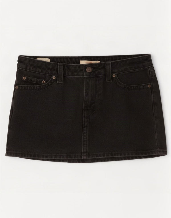 Женская джинсовая мини-юбка Levi's W28, хлопок среднего серого цвета