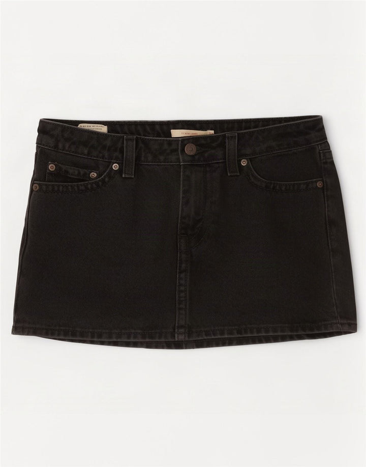 Женская джинсовая мини-юбка Levi's W28, хлопок среднего серого цвета