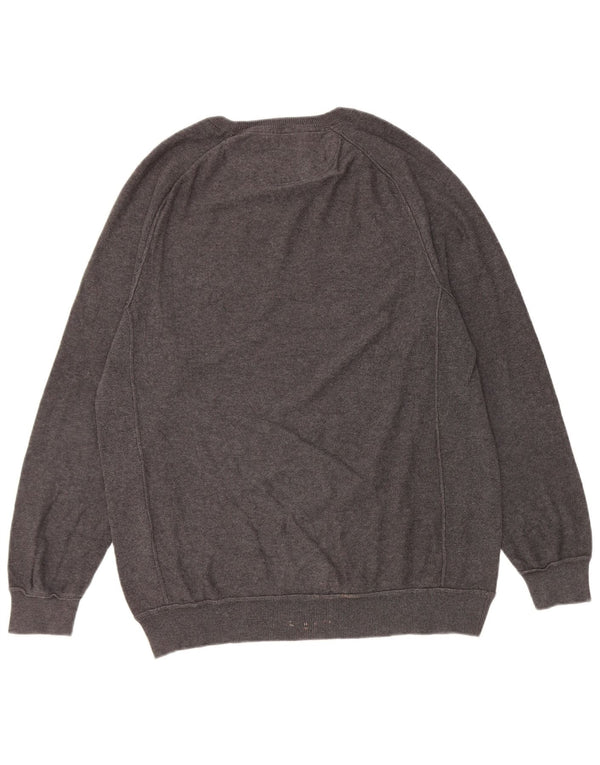 French Connection Mens Boat Neck Jumper Sweater Medium Grey Cotton