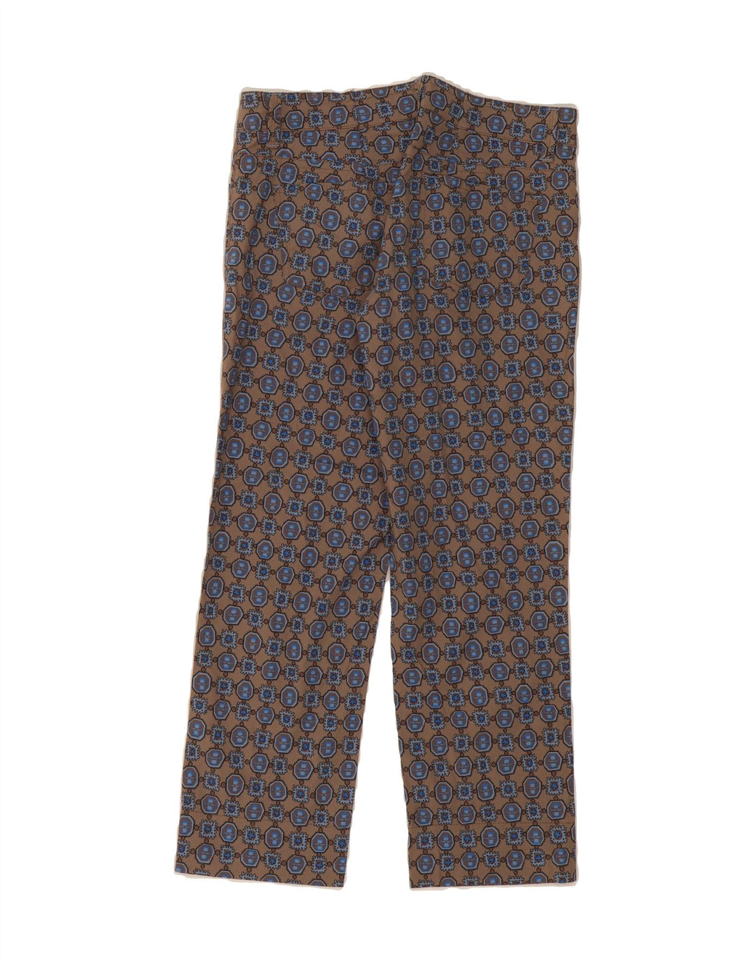 MALIPARMI Womens Abstract Pattern Straight Cropped Trousers W30 L25 Beige Vintage Maliparmi and Second-Hand Maliparmi from Messina Hembry 