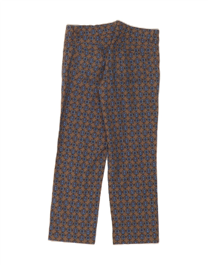 MALIPARMI Womens Abstract Pattern Straight Cropped Trousers W30 L25 Beige Vintage Maliparmi and Second-Hand Maliparmi from Messina Hembry 