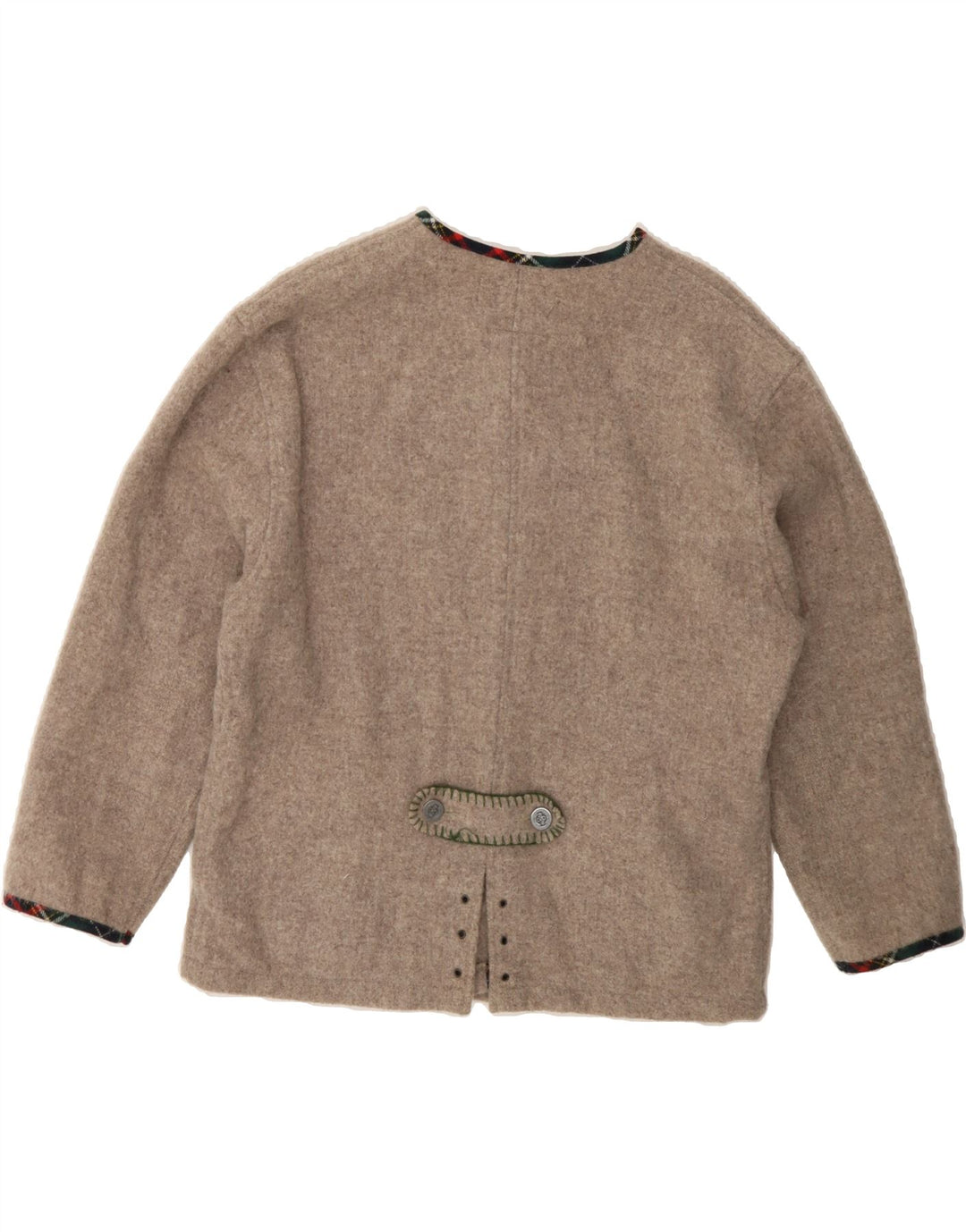 OUTRAGE Womens Cardigan Sweater UK 16 Large Beige Vintage Outrage and Second-Hand Outrage from Messina Hembry 
