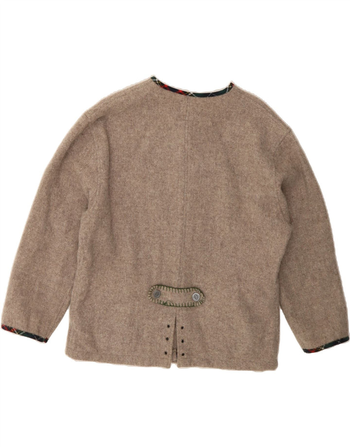 OUTRAGE Womens Cardigan Sweater UK 16 Large Beige Vintage Outrage and Second-Hand Outrage from Messina Hembry 