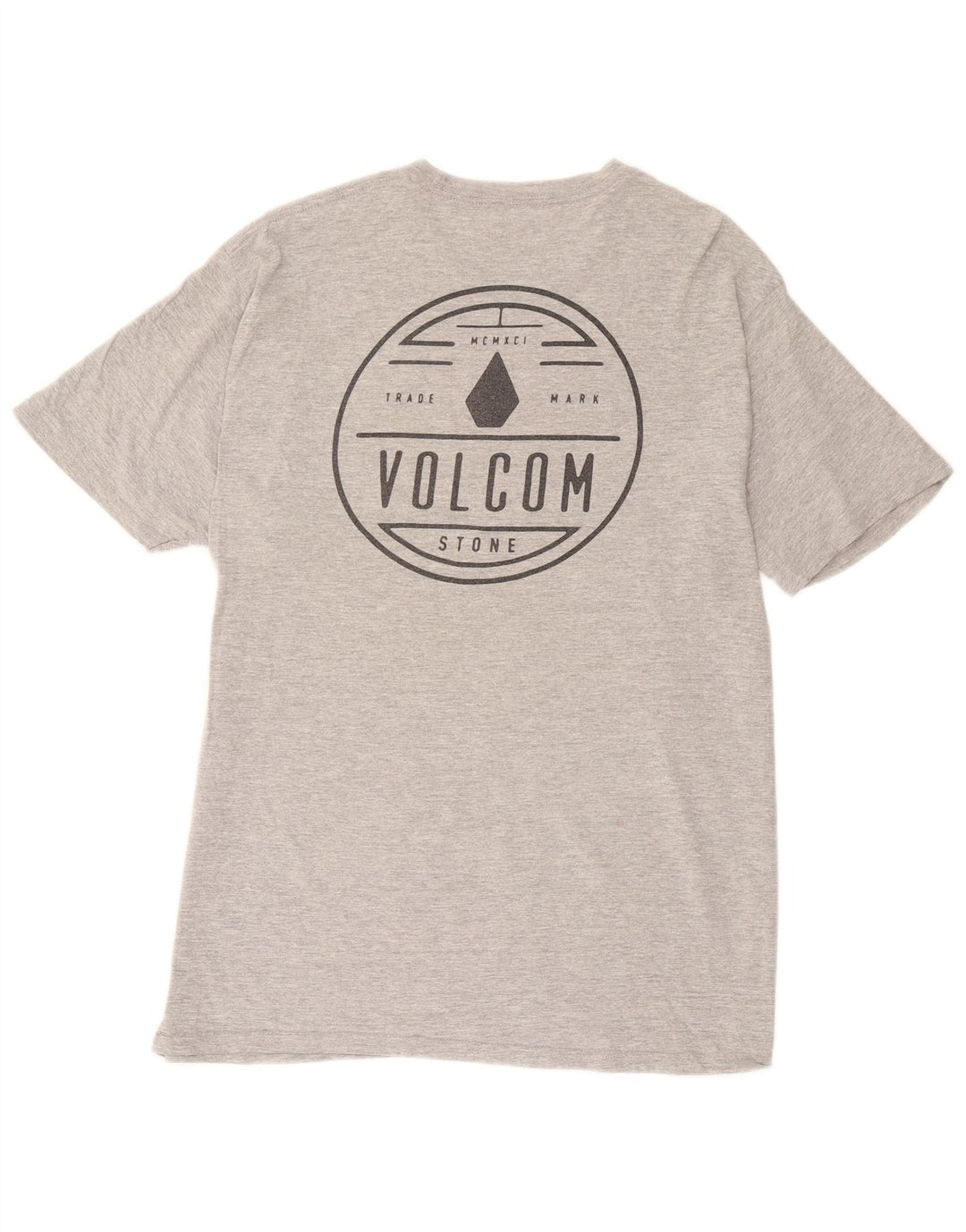 Volcom Mens Graphic T-Shirt Top Large Grey Flecked Cotton