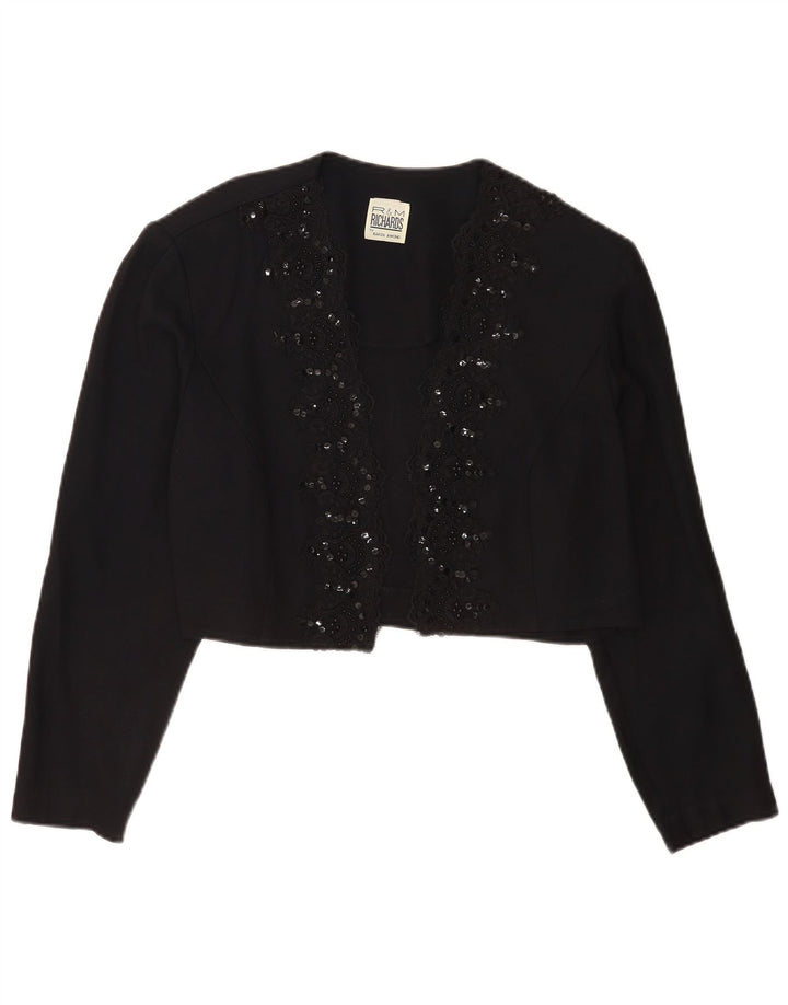 R&M Richards Womens Bolero Jacket UK 14 Medium Black Rayon