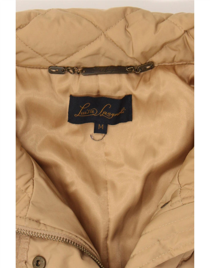 LUISA SPAGNOLI Womens Quilted Jacket UK 14 Medium Beige Polyester Vintage Luisa Spagnoli and Second-Hand Luisa Spagnoli from Messina Hembry 