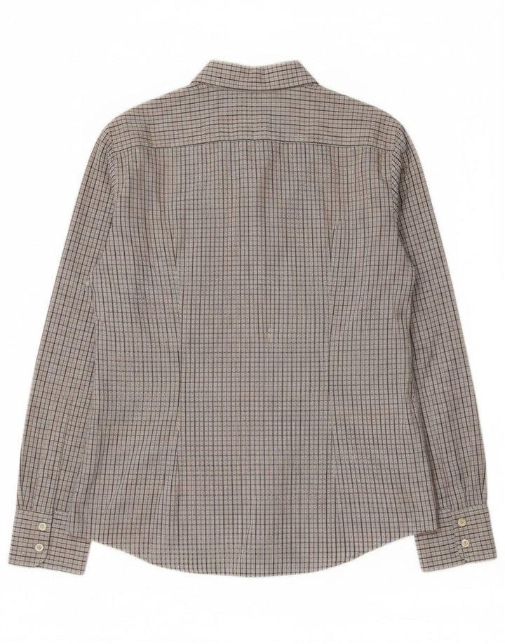 Benetton Womens Shirt UK 14 Large Grey Cotton