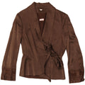 Max & Co. Dame Wrap Blazer Jacket UK 14 Stor brun bomuld