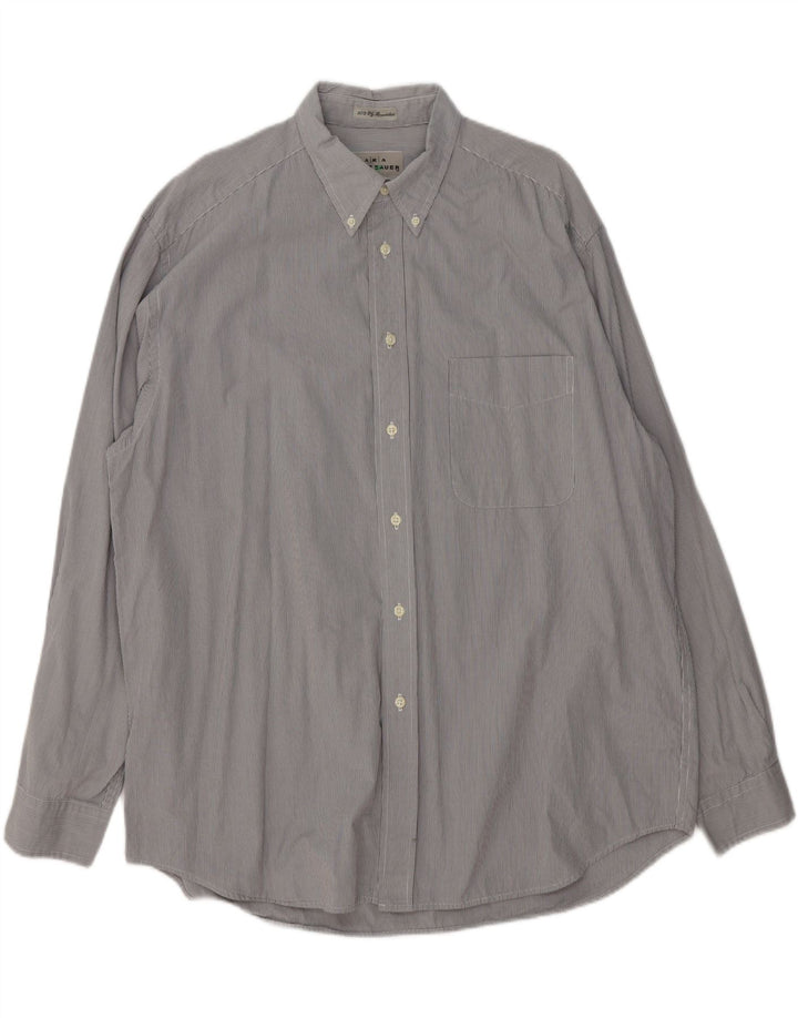 EDDIE BAUER Mens Shirt Large Grey Houndstooth Cotton Vintage Eddie Bauer and Second-Hand Eddie Bauer from Messina Hembry 