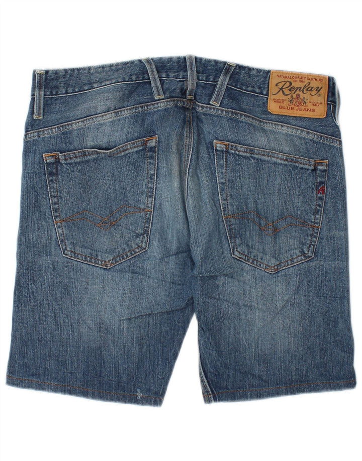 Replay Mens Jeto Denim Shorts W32 Large Blue