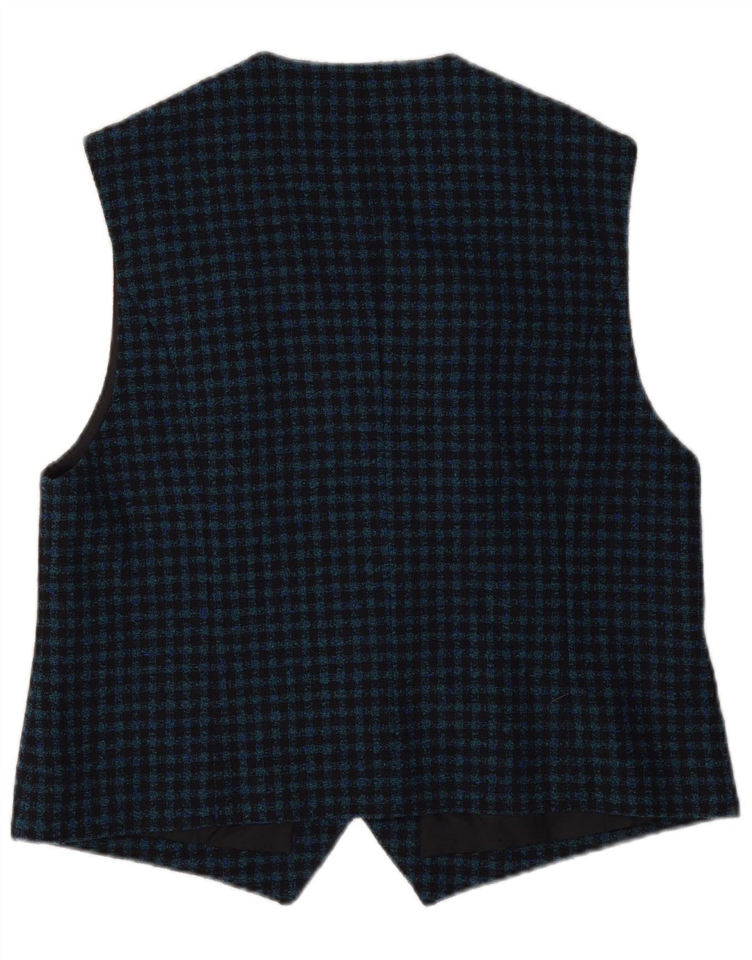 Delmod Womens Waistcoat EU 44 XL Navy Blue Gingham New Wool