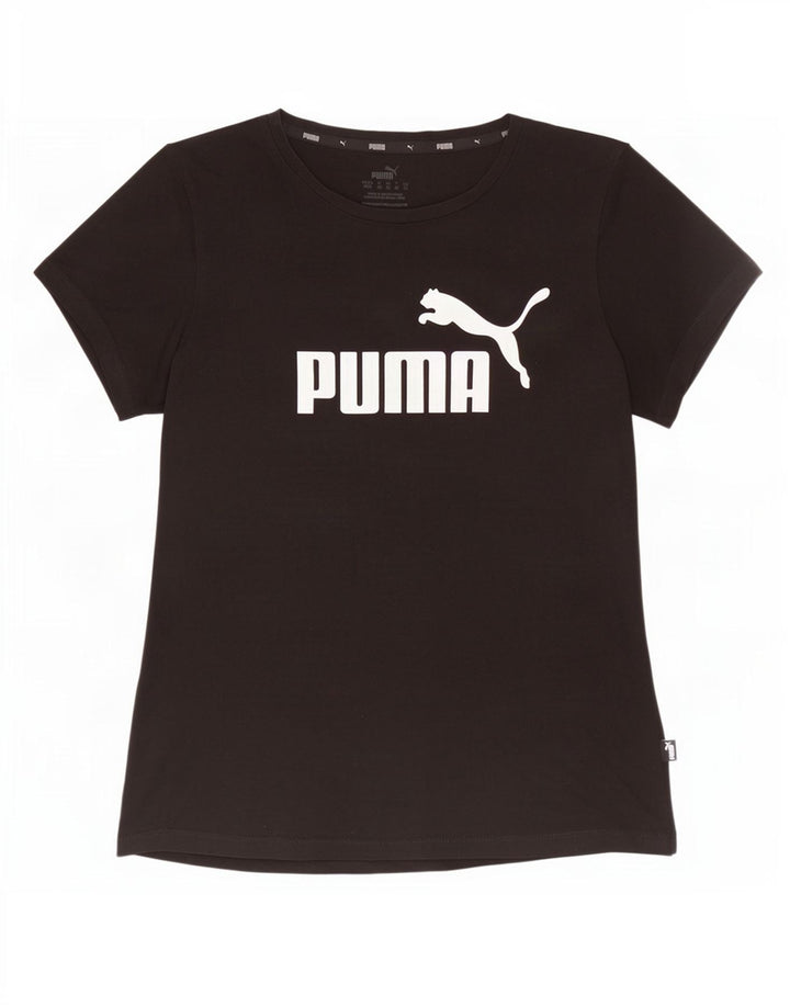 Puma Womens Graphic T-Shirt Top UK 12 Medium Black
