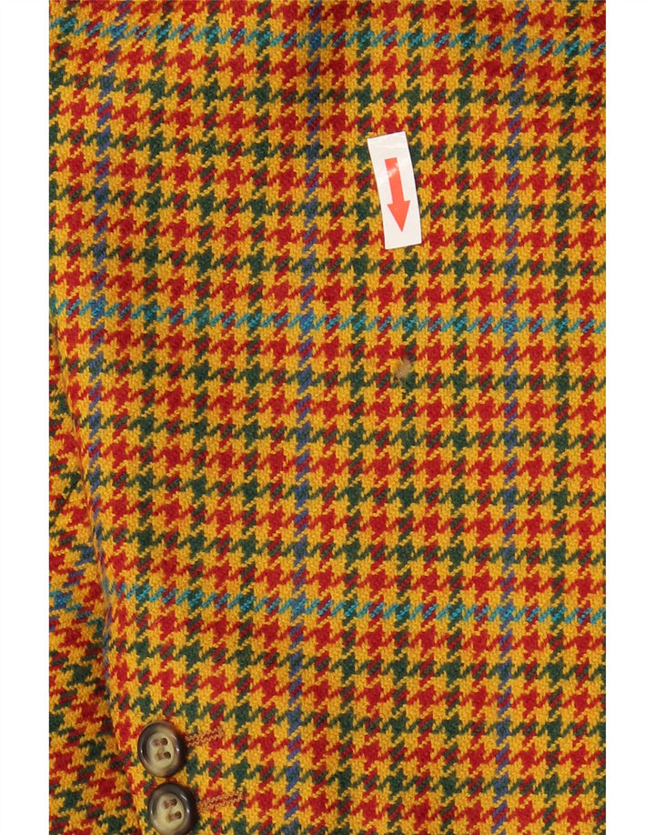 Hugo Boss Herre 2-knaps blazerjakke EU 50 Large Yellow Houndstooth