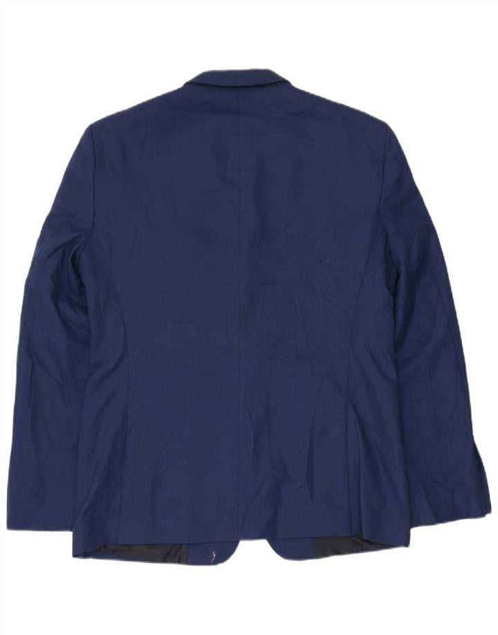 Zara Mens 2 Button Slim Fit Blazer Jacket EU 54 XL Navy Blue