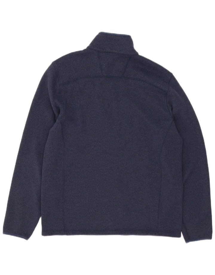 The North Face Mens Zip Neck Jumper Sweater Medium Navy Blue Polyester