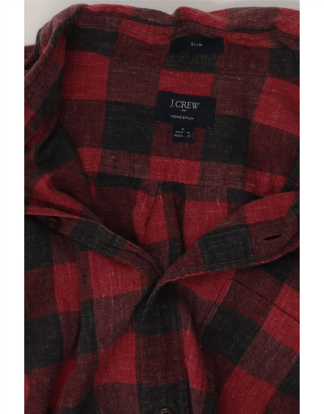 J. CREW Mens Slim Flannel Shirt Small Red Check Cotton Vintage J. Crew and Second-Hand J. Crew from Messina Hembry 