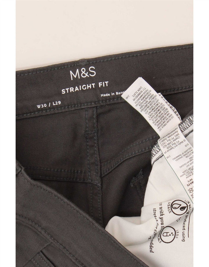 Marks & Spencer Womens Straight Jeans W30 L29 Grey Cotton