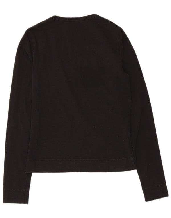 Liu Jo Womens Graphic Top Long Sleeve IT 42 Medium Black Cotton