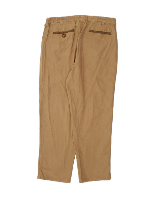ORVIS Mens Straight Chino Trousers W36 L30  Beige Cotton