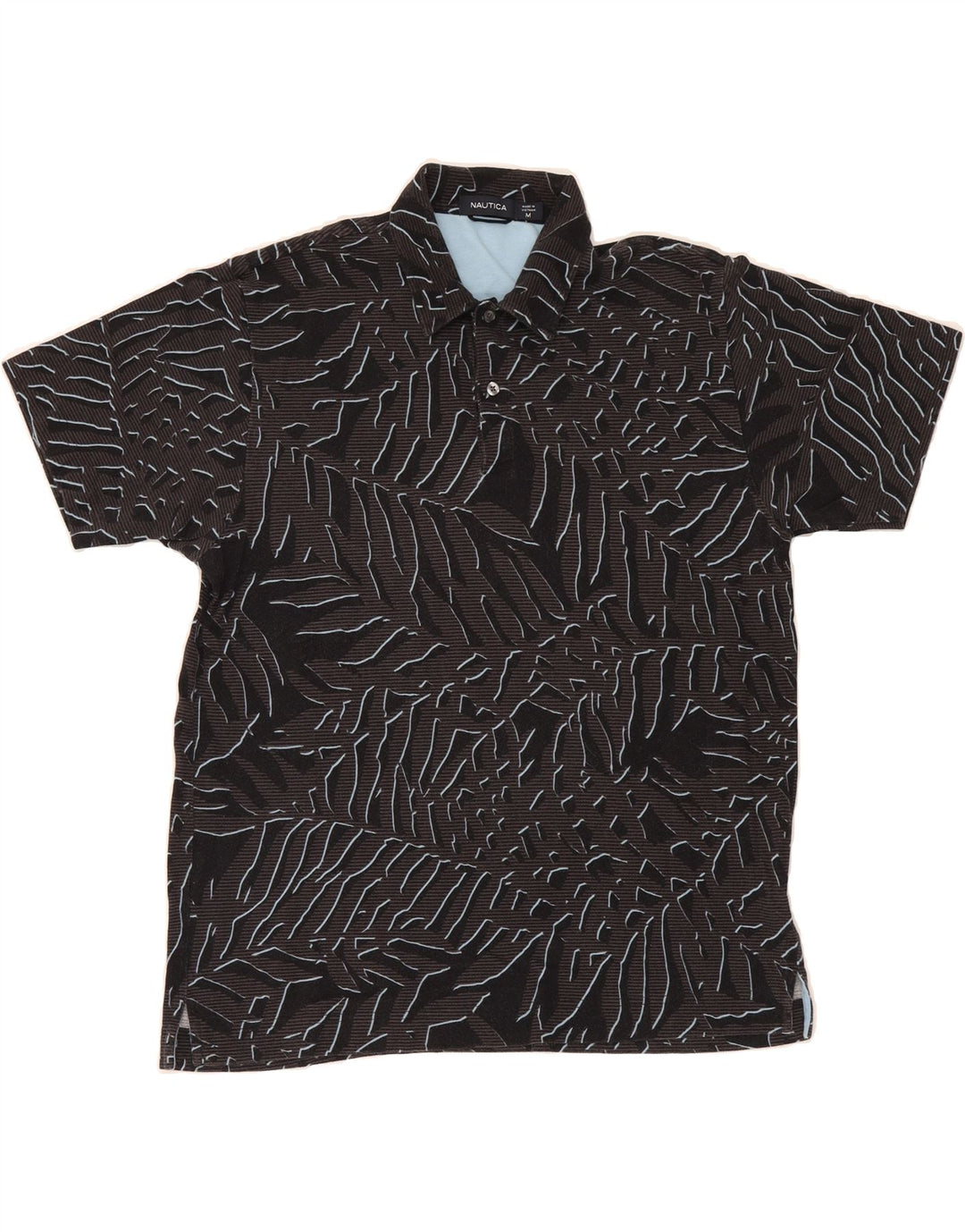 NAUTICA Mens Abstract Pattern Polo Shirt Medium Navy Blue Cotton Vintage Nautica and Second-Hand Nautica from Messina Hembry 
