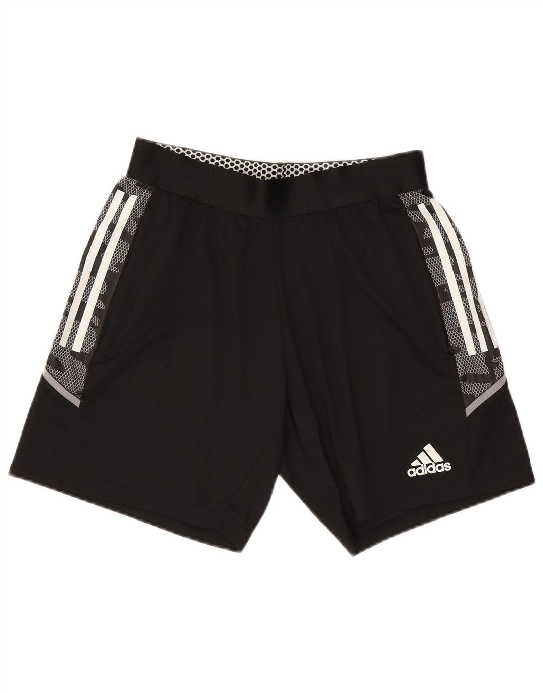Pantaloncini sportivi da uomo Adidas medio poliestere mimetico nero