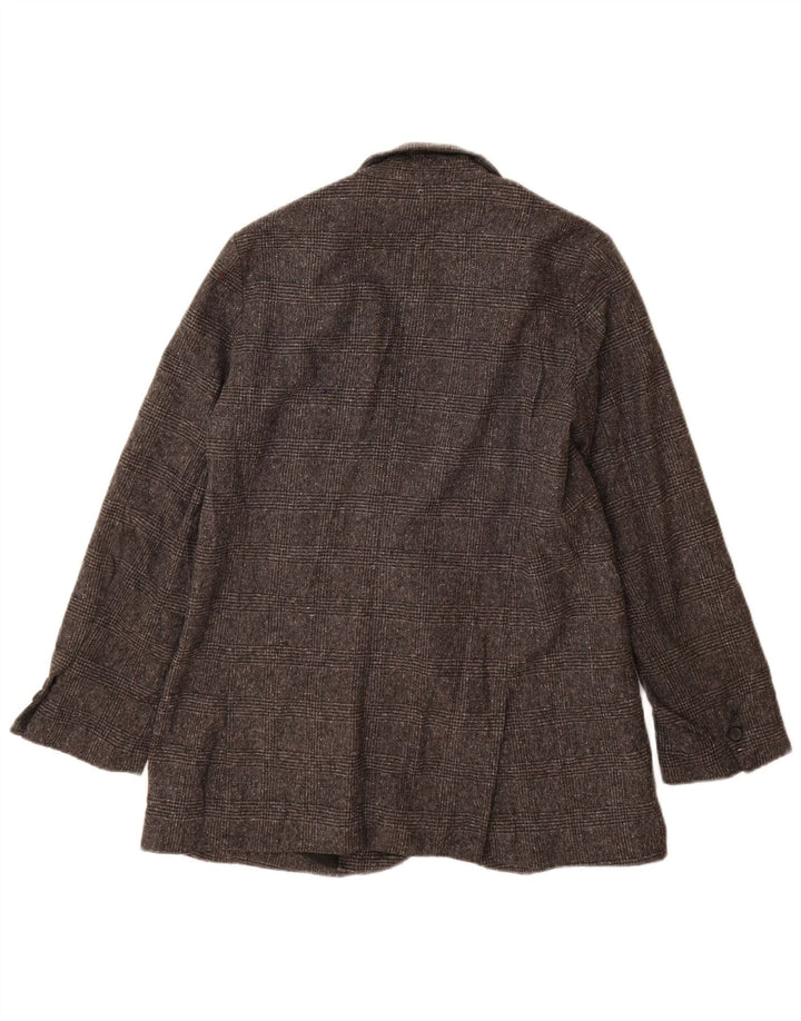 Zara Womens 1 Button Oversized Blazer Jacket UK 10 Small Grey Houndstooth