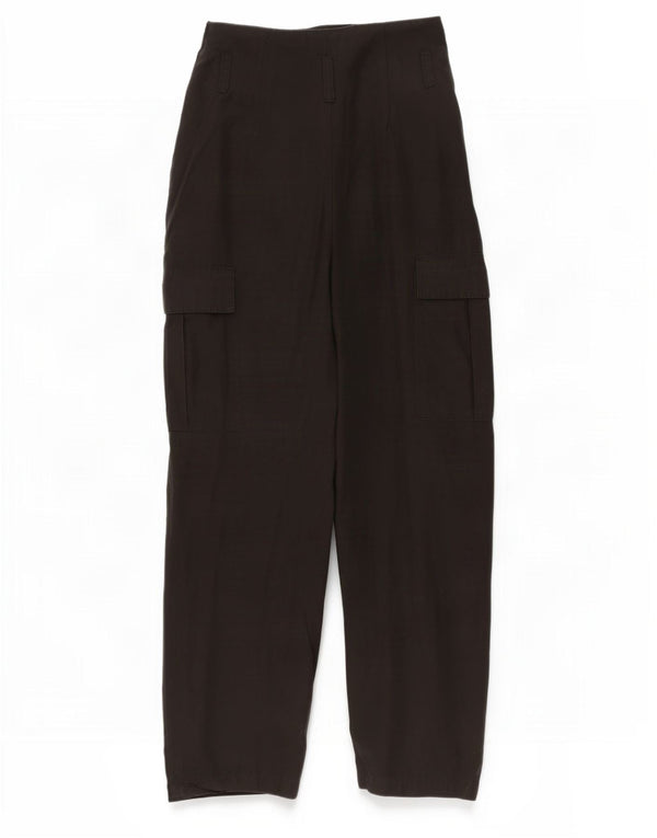 Zara Damen-Cargohose mit hoher Taille, bauchfrei, Größe S, W26, L24, Schwarz