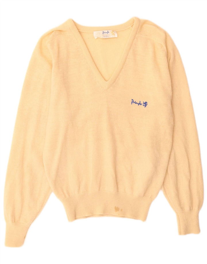Maglione da donna con scollo a V Pringle EU 36 piccolo beige