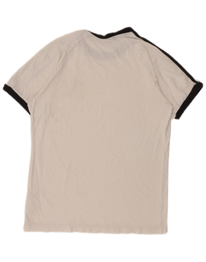 Adidas Mens T-Shirt Top Medium White Colourblock Cotton