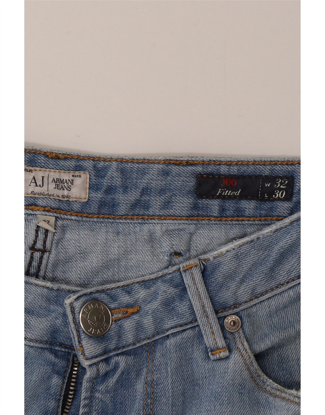 Armani Mens Slim Jeans W32 L30 Blue Cotton