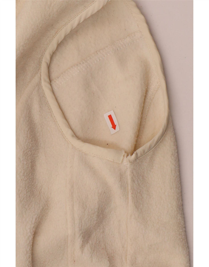 EDDIE BAUER Womens Fleece Gilet UK 10 Small White Polyester