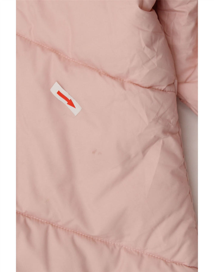 Puma Womens Hooded Padded Jacket UK 14 Medium Pink Polyester