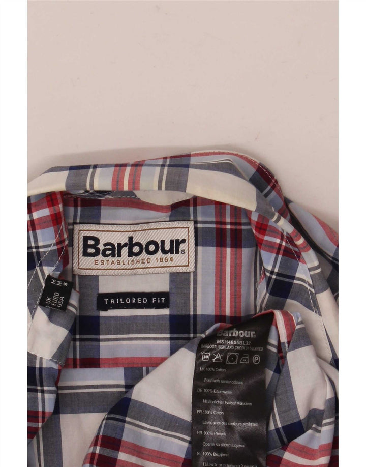 Camicia Barbour da uomo su misura in cotone a quadri multicolore medio