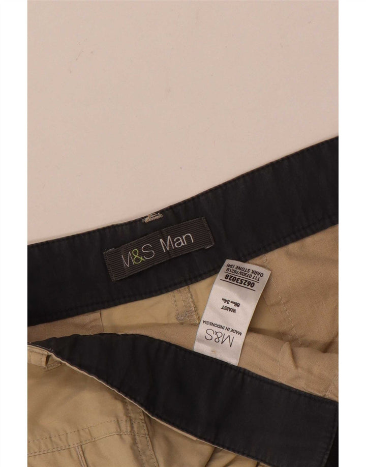 Marks & Spencer Herre Cargo Shorts W34 Large Beige Bomuld