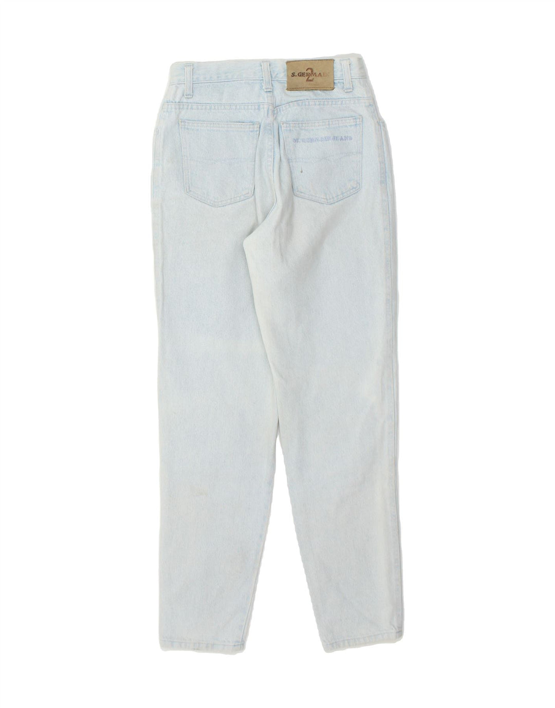 ST. GERMAIN Womens Tapered Jeans IT 42 Medium W28 L29 Blue Cotton Vintage St. Germain and Second-Hand St. Germain from Messina Hembry 