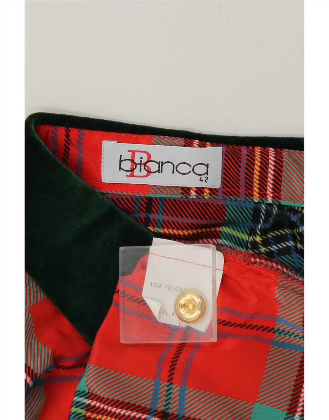 Bianca Womens Loose Fit Shirt IT 42 Medium Red Check Polyester