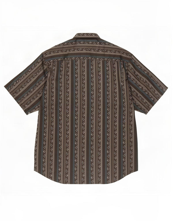 Chemise à manches courtes pour homme vintage en polyester rayé noir moyen