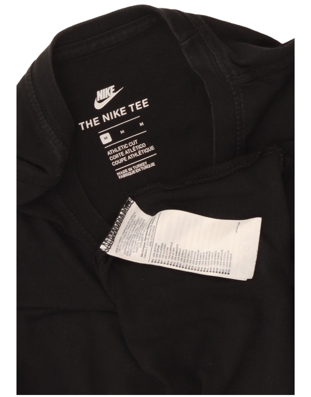 Nike T-shirt coupe athlétique pour homme en coton noir moyen