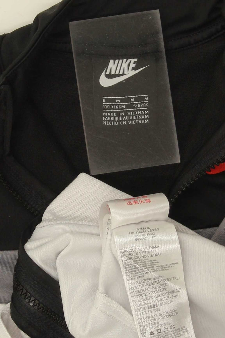 NIKE Boys Tracksuit Top Jacket 5-6 Years Medium Black Colourblock