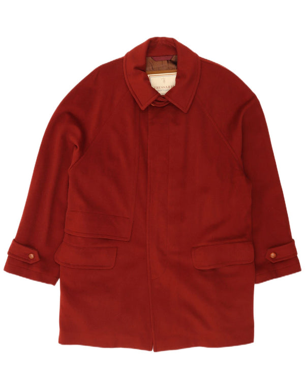 Trussardi Herre Overfrakke IT 48 Medium Maroon Virgin Wool
