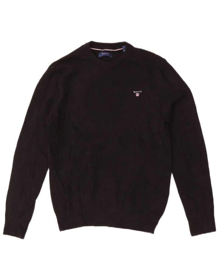 Gant Mens Crew Neck Jumper Sweater Medium Black Wool