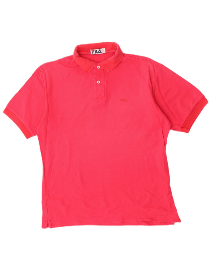 Fila Mens Polo Shirt IT 48 Medium Pink