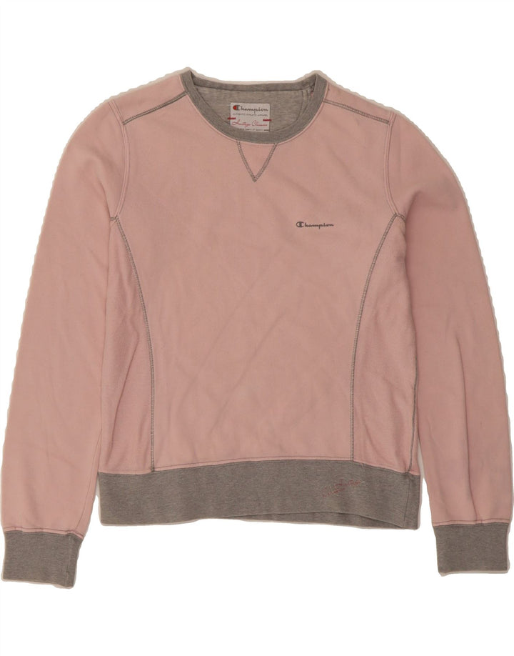 CHAMPION Womens Heritage Classics Sweatshirt Jumper UK 10 Small Pink Vintage Champion and Second-Hand Champion from Messina Hembry 