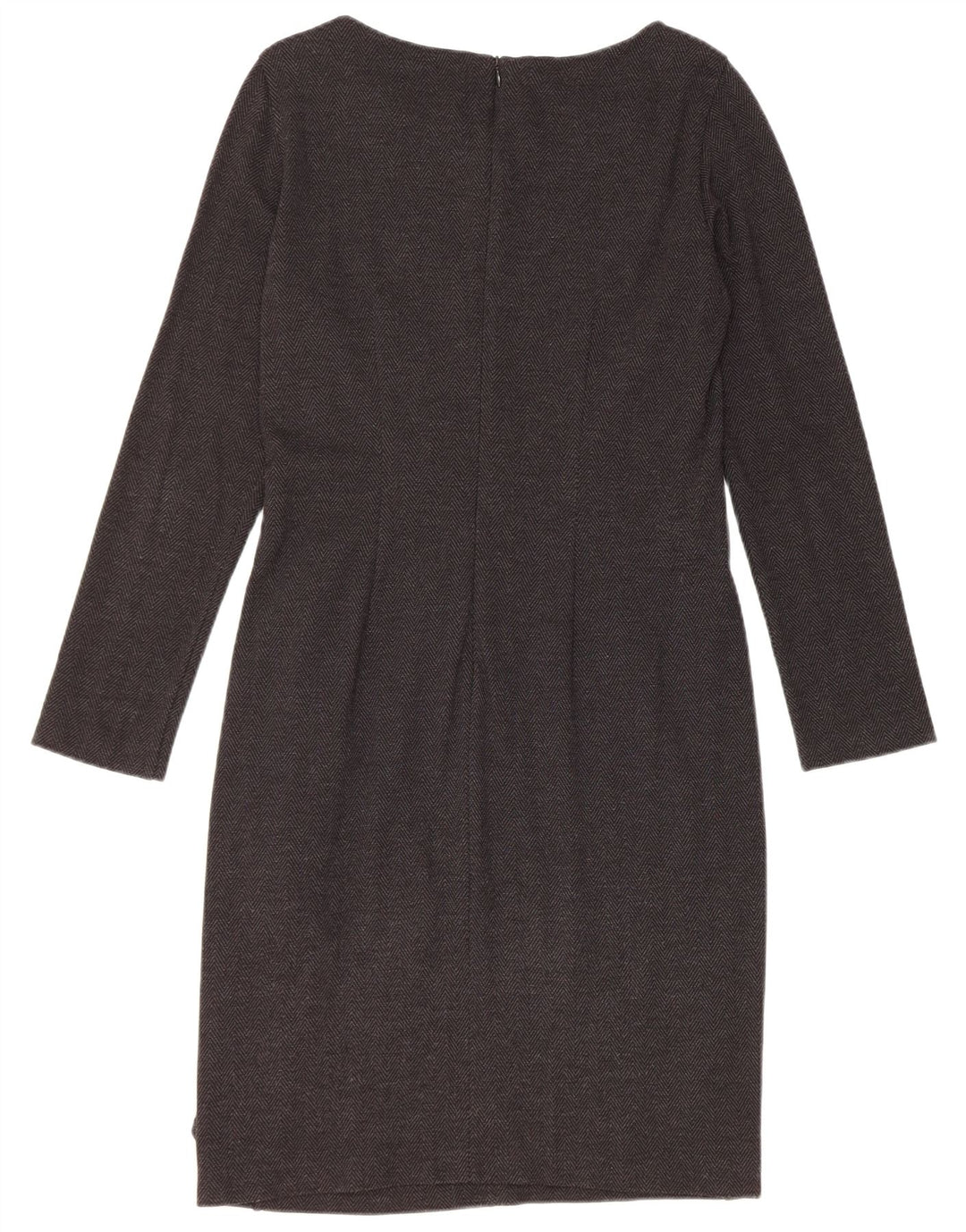 Marella Dame Langærmet Skede Kjole UK 12 Medium Grey Herringbone