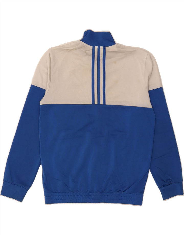ADIDAS Boys Tracksuit Top Jacket 11-12 Years Blue Colourblock Polyester Vintage Adidas and Second-Hand Adidas from Messina Hembry 