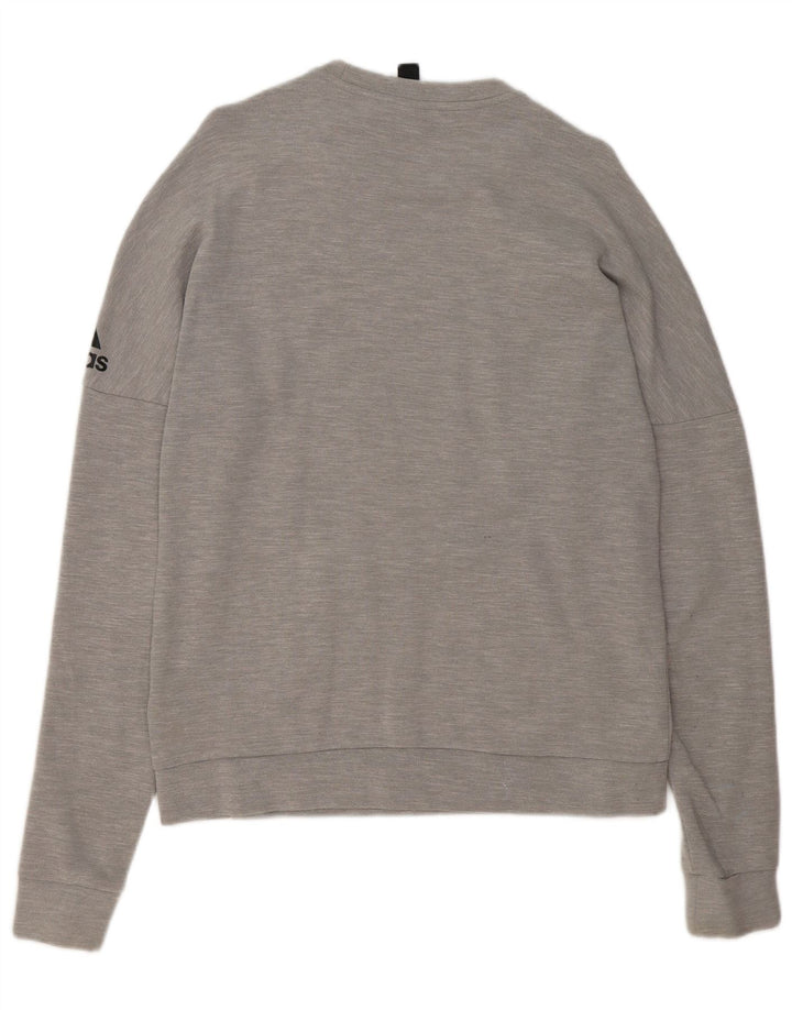 ADIDAS Mens Sweatshirt Jumper Small Grey Flecked Polyester
