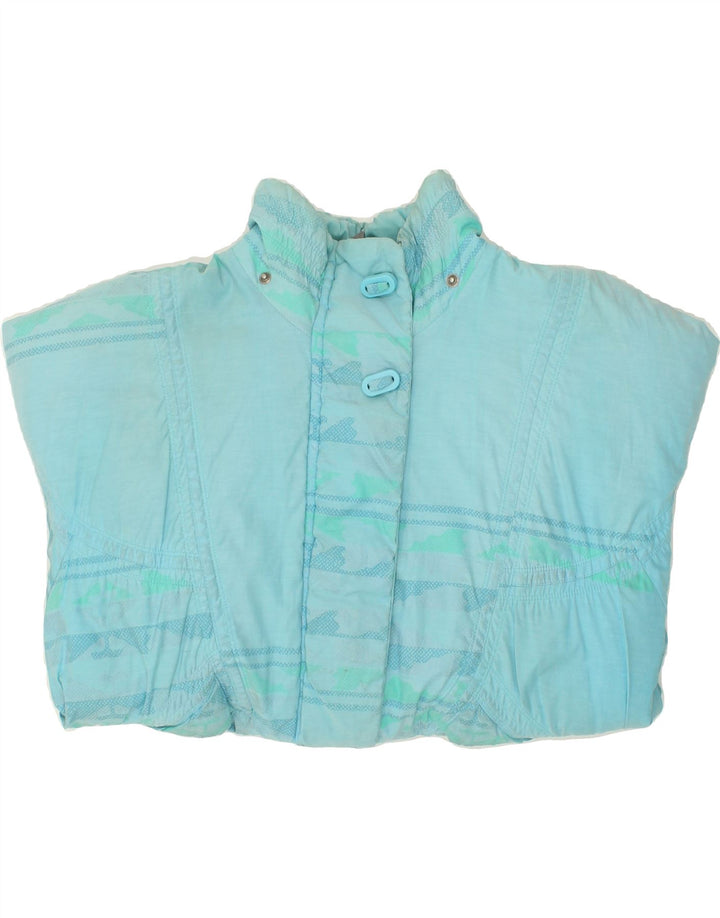 VINTAGE Womens Windbreaker Jacket UK 12 Medium Blue Striped Cotton | Vintage Vintage | Thrift | Second-Hand Vintage | Used Clothing | Messina Hembry 